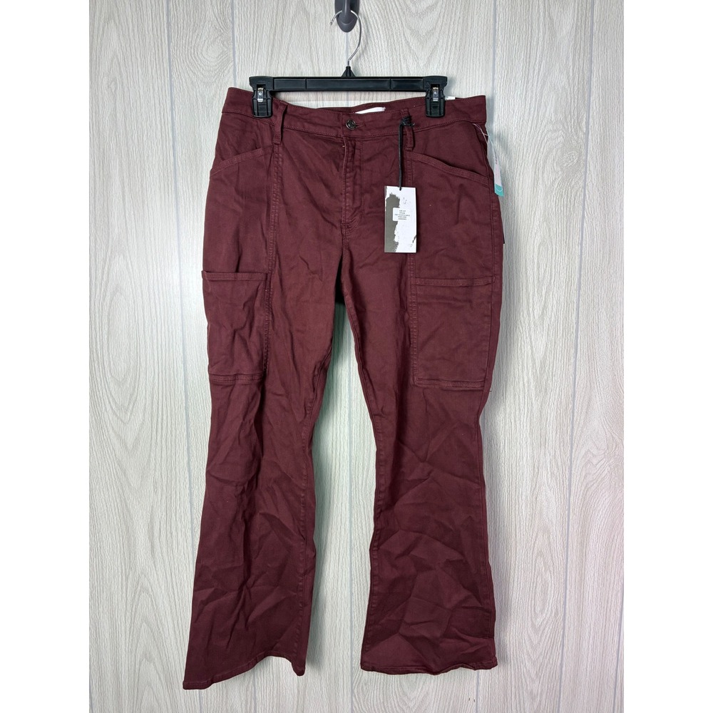Studio Blue Maroon Cargo Pants Women Size 31P Cotton Lyocell Spandex‎ Stitch Fix